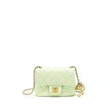 Chanel 22C Pearl Crush Mini Square Flap Bag Light Green