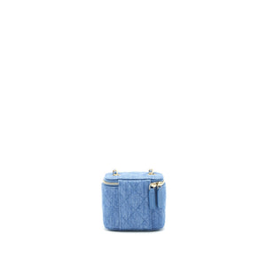 Chanel 22C Pearl Crush Denim Mini Vanity With Chain