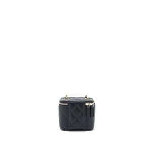 Chanel 22C Pearl Crush Mini Vanity With Chain Lambskin Black