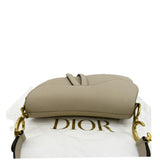 Christian Dior Saddle Grained Calfskin Leather Shoulder Bag Beige
