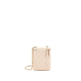 Chanel 22C Light Beige Caviar Vertical Vanity With Chain L
