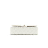 Chanel Medium Classic Double flap Bag Caviar White with L