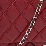 Chanel Classic Timeless Flap Clutch with Chain Caviar Red