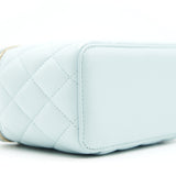 Chanel 21K Rectangular Top handle Vanity with Chain Baby Blue L