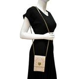 Christian Dior Diorama Vertical Leather Crossbody Clutch Bag Beige