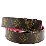 Louis Vuitton Monogram Canvas LV Initials Belt Brown