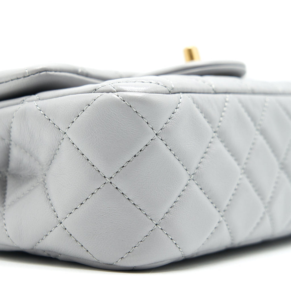 Chanel 21B pearl Crush Mini Rectangular Flap Bag Grey