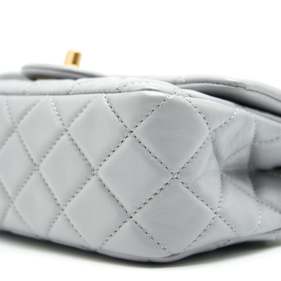 Chanel 21B pearl Crush Mini Rectangular Flap Bag Grey