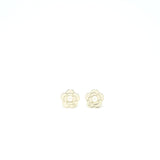 Chanel Camellia Earrings Pearl Light Gold Tone