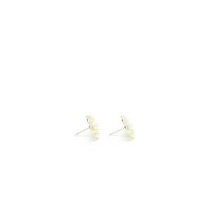 Chanel Camellia Earrings Pearl Light Gold Tone