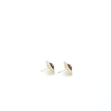 Chanel Square CC Logo Earrings Gold Tone