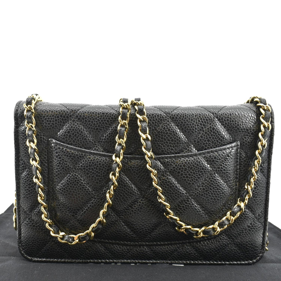 Chanel Boy Woc Caviar Leather Wallet On Chain Clutch Bag Black