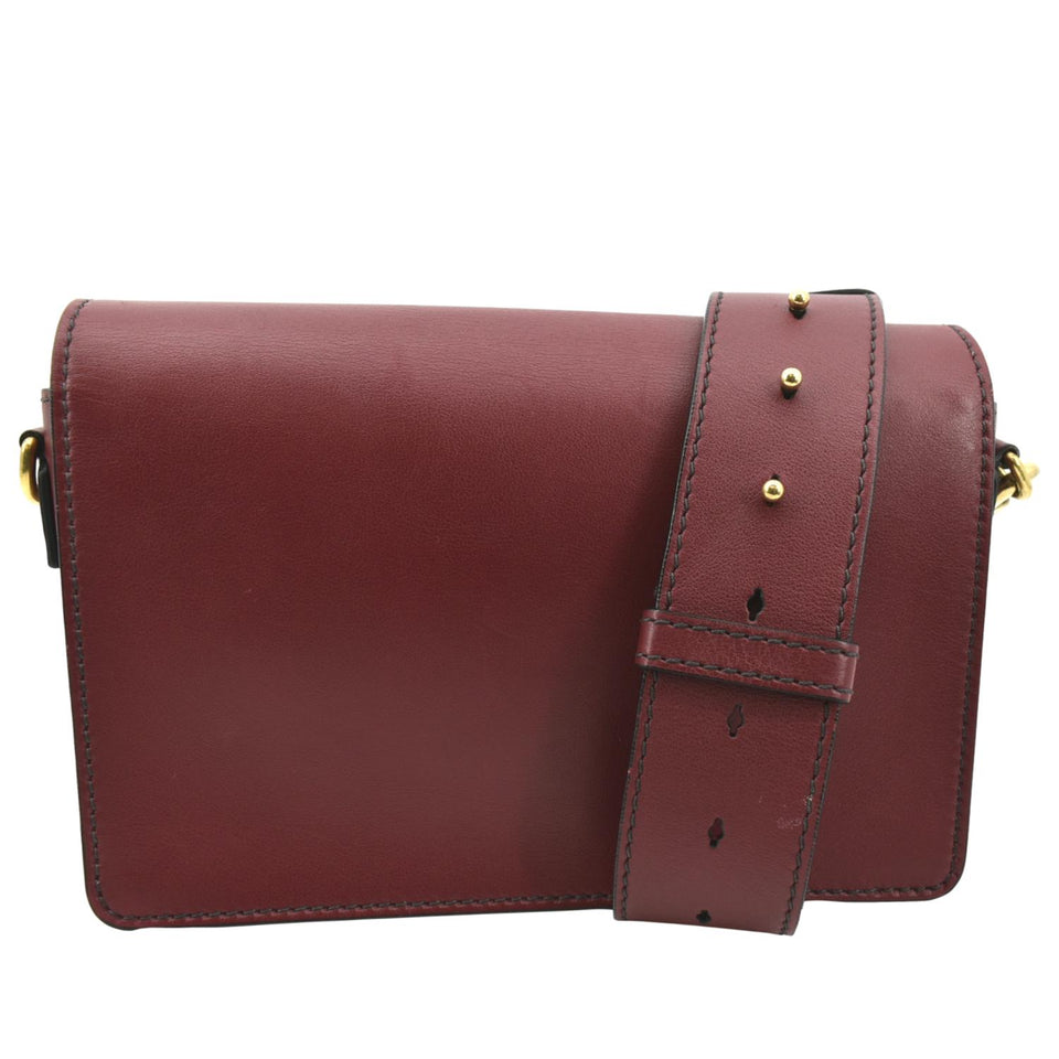 Christian Dior Dio(r)evolution Flap Calfskin Shoulder Bag Dark Red