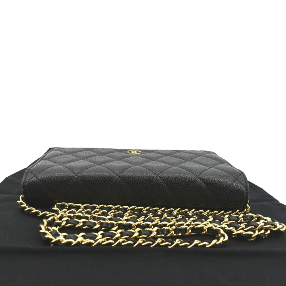 Chanel Boy Woc Caviar Leather Wallet On Chain Clutch Bag Black