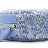 Chanel 19 Round Clutch With Chains Sequins Light Blue Multicolour Hardware
