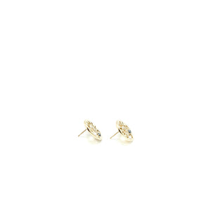 Chanel Round Letters Earrings Crystal Pearl L