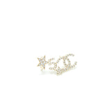 Chanel CC Logo No.5 Star Earrings Crystal Light Gold Tone
