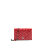 Chanel Wallet On Chain Red Calfskin Ruthenium Hardware