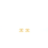 Chanel Mini Pearl CC Logo Earrings Gold Tone