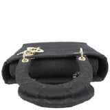 Christian Dior Lady Dior D-Lite Embroidered Canvas Shoulder Bag Black
