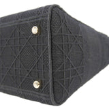 Christian Dior Lady Dior D-Lite Embroidered Canvas Shoulder Bag Black