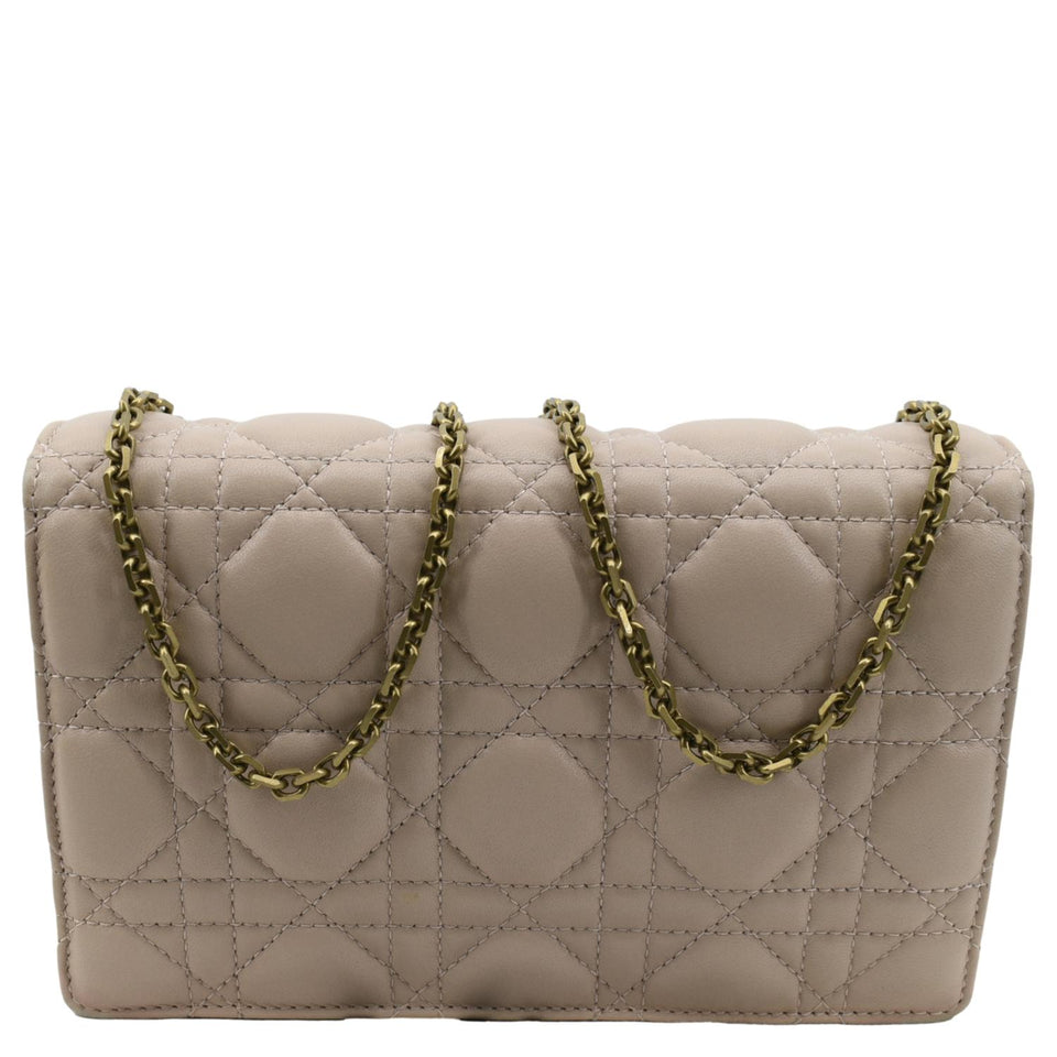Christian Dior Dioraddict Quilted Lambskin Leather Crossbody Bag Dusty Pink