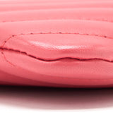 Chanel Chevron Clutch Lambskin Pink L