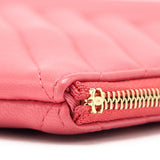 Chanel Chevron Clutch Lambskin Pink L