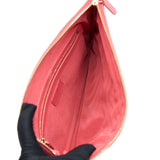 Chanel Chevron Clutch Lambskin Pink L