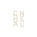 Chanel Crystal Letter Logo Earrings