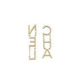 Chanel Crystal Letter Logo Earrings