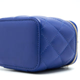 Chanel 21K mini Top handle Vanity with Chain Blue L