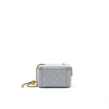 Chanel 21B Pearl Crush Long Vanity with Chain Light Grey