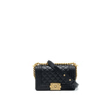 Chanel small boy Bag Calfskin Black with  serial27