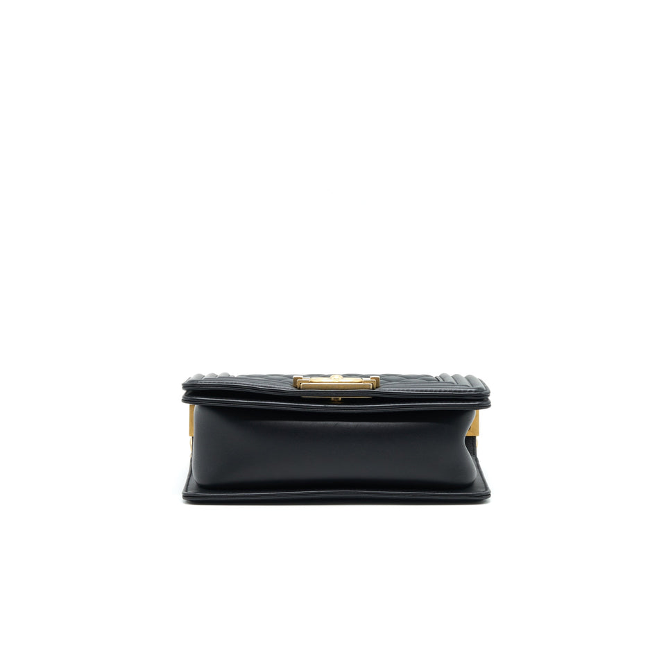 Chanel small boy Bag Calfskin Black with  serial27