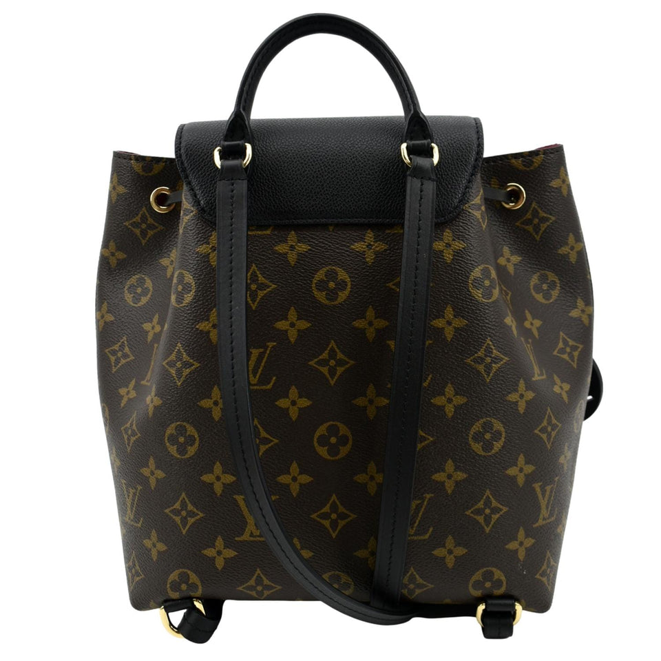 Louis Vuitton Montsouris NM Monogram Canvas Leather Backpack Bag Black