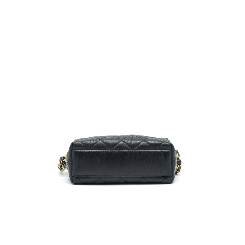 Chanel Small CC Wrapped Strap Bag Crumpled Lambskin