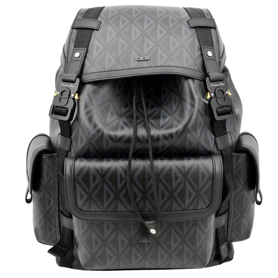 Christian Dior Hit The Road Diamond Canvas Backpack Black