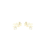Chanel 22S CC Logo And Clover Earrings Light Gold Tone