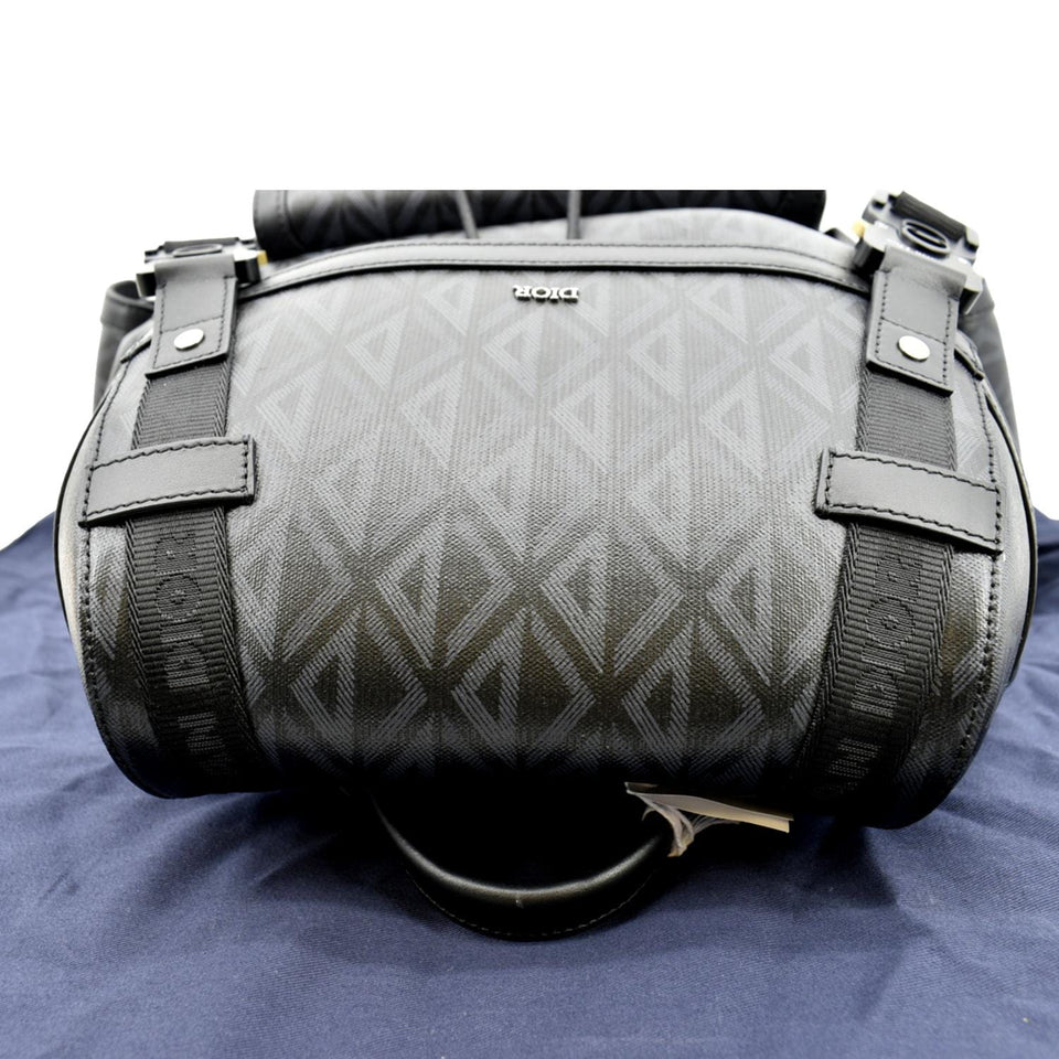Christian Dior Hit The Road Diamond Canvas Backpack Black
