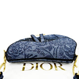 Christian Dior Saddle Denim Shoulder Bag Blue