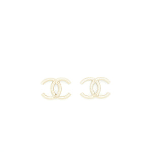 Chanel Classic CC Logo Earrings Large Model Gold Tone