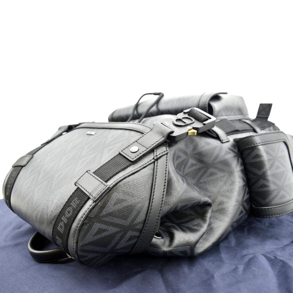 Christian Dior Hit The Road Diamond Canvas Backpack Black