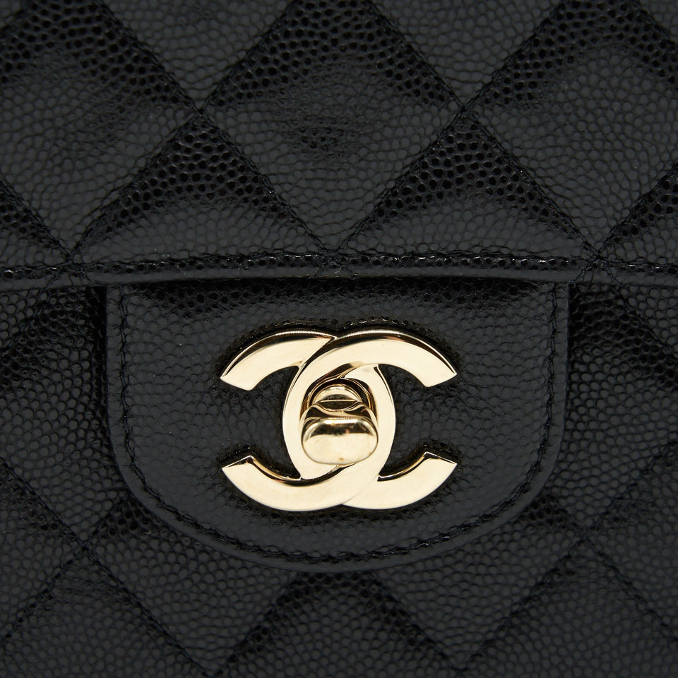 Chanel Flap Case Black Caviar L