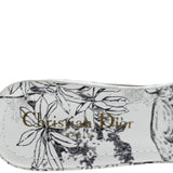Christian Dior Dway Heeled Slide Embroidered Cotton Multicolor Size 36