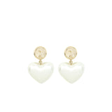 Chanel Heart Pearl Crystals CC Logo Earrings L