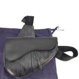 Christian Dior Diamond Canvas Saddle Crossbody Bag Black