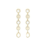 Chanel Crystals CC Logo And Pearls Round Drop Earrings L