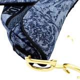 Christian Dior Saddle Denim Shoulder Bag Blue