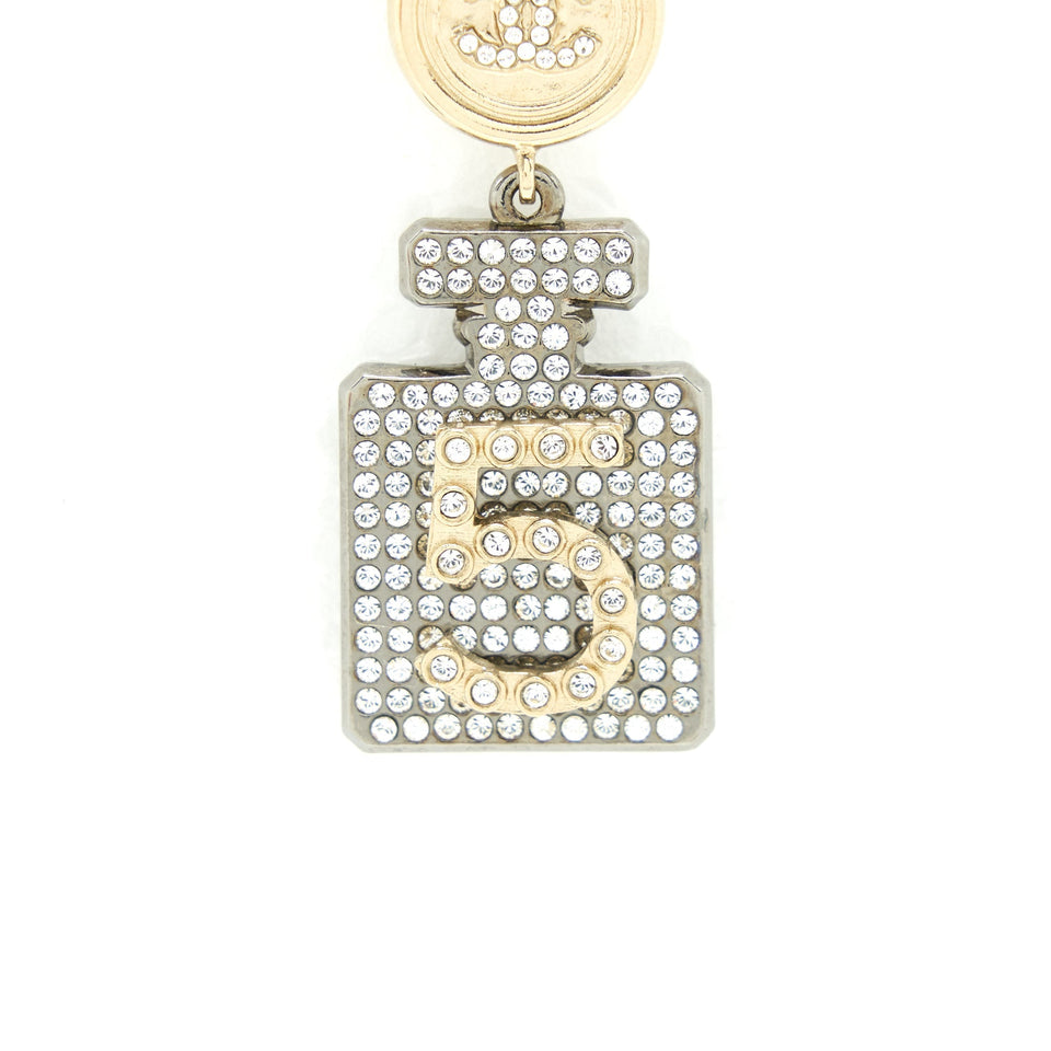 Chanel No.5 Perfume Bottle Crystal Drop Earrings L